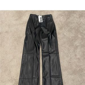Flashy Black leather slacks for sale!!